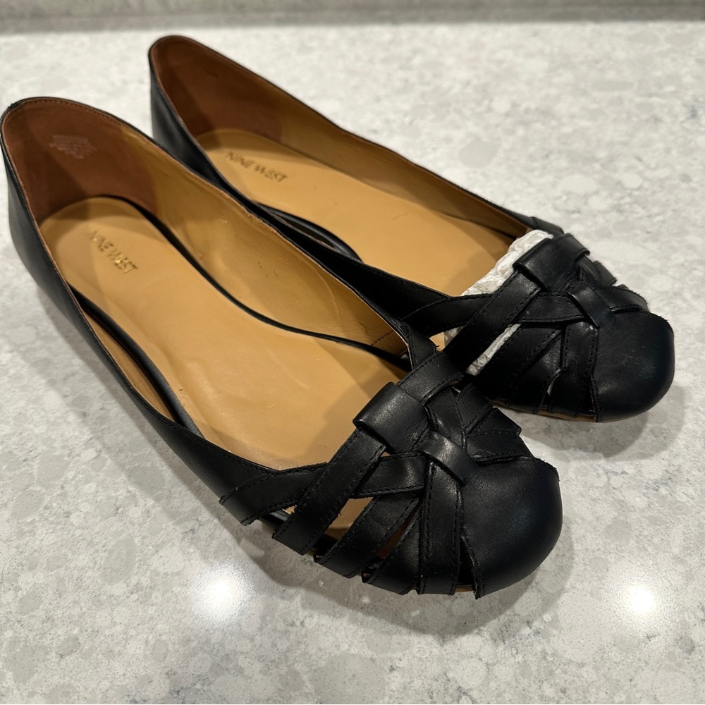 Nine West Black Woven Flats